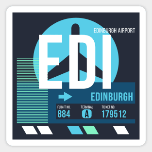 Edinburgh (EDI) Airport // Sunset Baggage Tag Magnet